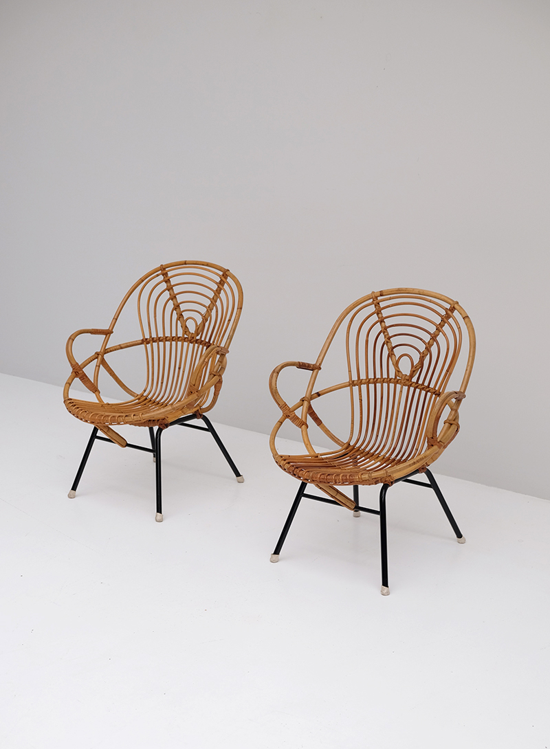 Rattan Side Chairs designed by Dirk van Sliedregt image 1